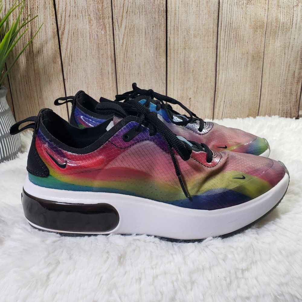 NIKE AIR MAX Women's 7.5 Multicolor Rainbow Lace-up, Casual, Active Sneakers GUC - Picture 10 of 13